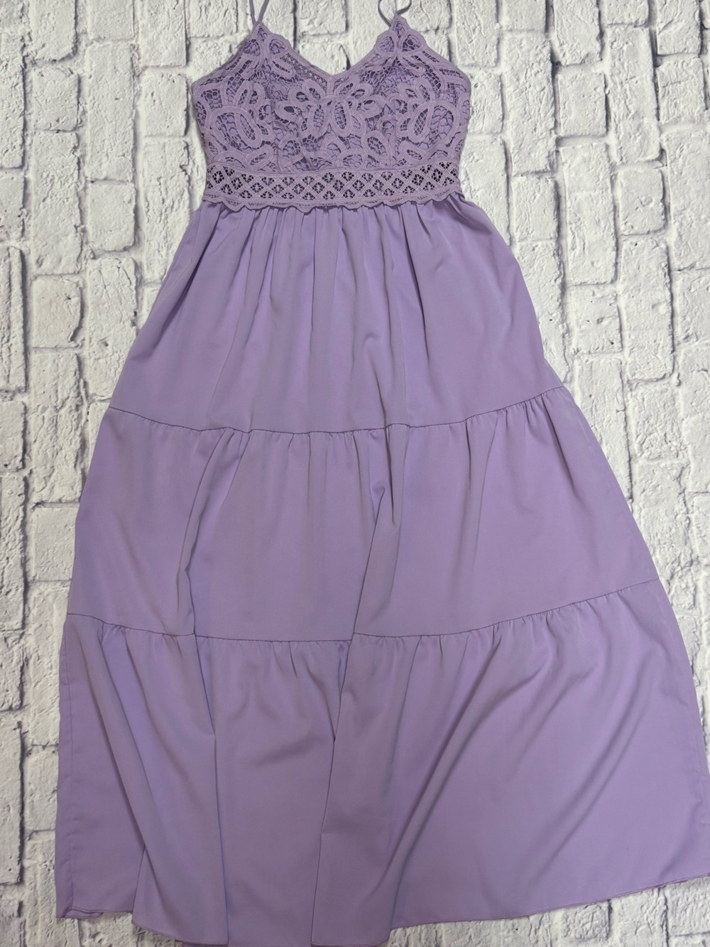 Lavender Lace Bodice Maxi Dress - Women